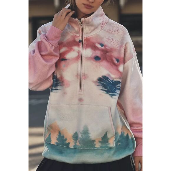 Anthropologie x Pilcro Half-Zip Pullover Sweatshirt Size M - Picture 2 of 9